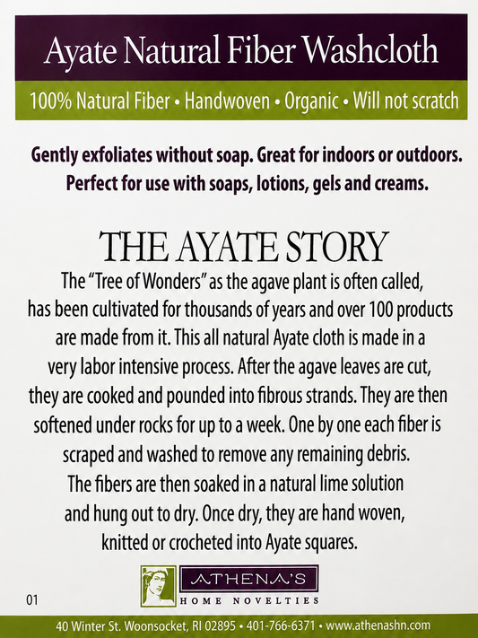 Handwoven Ayate Cactus Fiber Washcloth – Natural & Soft Exfoliation