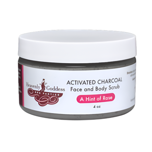 Activated Charcoal Face & Body Scrub – A Hint of Rose 🌹