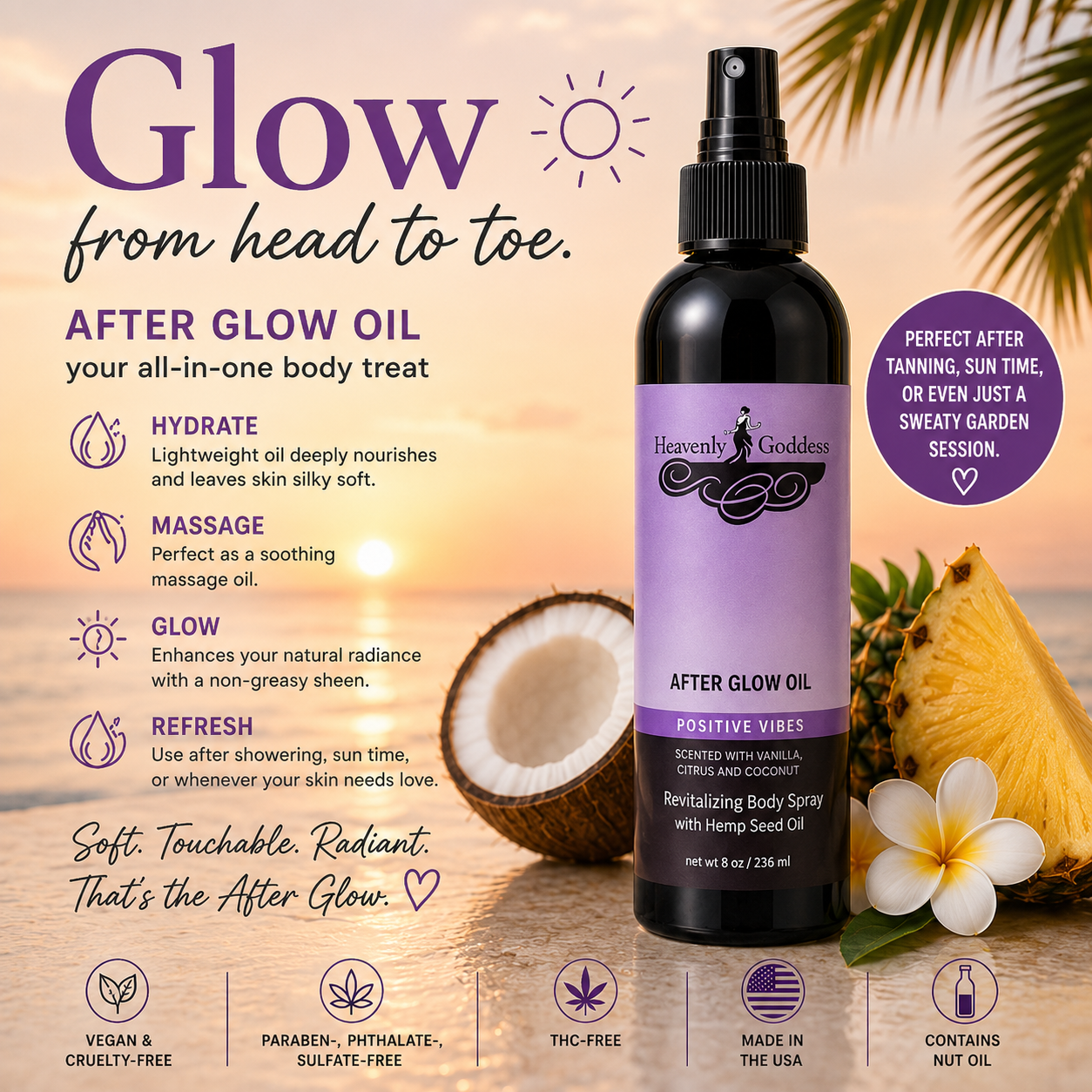 After Glow – All-Natural Skin Nourishing Oil Spray