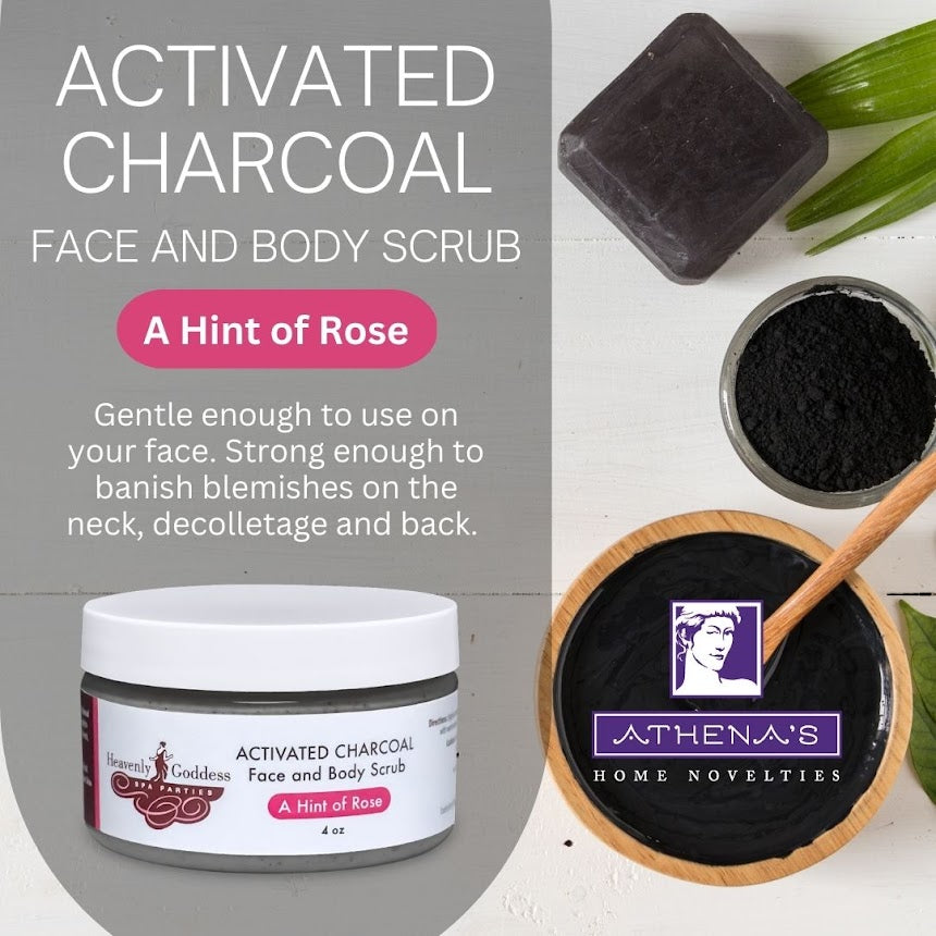 Activated Charcoal Face & Body Scrub – A Hint of Rose 🌹